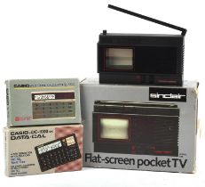 Sinclair Flat-Screen Pocket TV [TV80] boxed + 2 Casio Calculators (DC-1000 & SL-950)