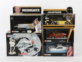 James Bond - Five Corgi models, including Moon Buggy and James Bond Figure Set, all boxed (5).