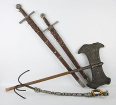 Movie Props - Collection of six weapons (some metal) from various productions including Braveheart