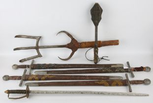 Movie Props - Collection of six weapons (some metal) from various productions including Braveheart