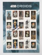 Star Wars - Anthony Daniels (C-3PO) Signed unused stamp sheet ‘Star Wars Droids’ from 2021,