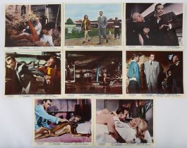 James Bond Goldfinger (1964) Set of 8 Front of House cards, flat, 10 x 8 inches (8).