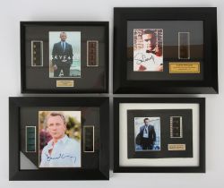 James Bond: four Original 35mm film cell presentation displays – includes, Goldfinger,