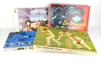 Four board games to include Doctor Who by Strawberry Fayre (Denys Fisher), 1975. The Gillette Cup,