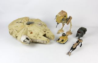 Twenty three vintage Star Wars figures, four similar figures, a Star Wars Millennium Falcon,