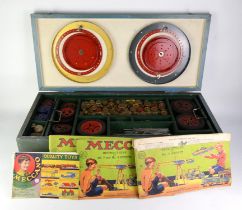 Two early 20th century Meccano large construction sets contained in original wooden boxes,