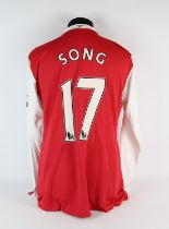 Arsenal Football club, Alex Song (No.17) season 2006-2007 match worn shirt. L/S shirt – Provenance