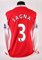 Arsenal Football Club worn home shirt by Bacary Sagna - French professional football player who