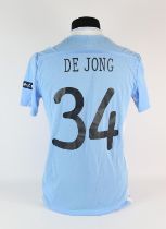 Manchester City Football Club, De Jong (No.34) Europa League shirt 2011-2012. S/S.