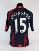 Bolton Wanderers Football club, Steinsson (No.15) Season shirt from 2009-2010, S/S.