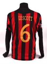 Manchester City Football club, Lescott (No.6) Champions League shirt from 2011-2012,