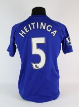 Everton Football club, Heitinga (No.5) Premier Season shirt from 2010-2011, S/S. Match Worn 23