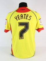 Watford Football club, Yeates (No.7) FA Cup 4th round shirt from 2011-2012, S/S. Match Worn