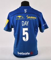 Saracens Rugby Club match worn shirt by Dominic Day - Welsh professional rugby union player who