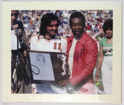 Pele Football signed print - with George Best, signed in black pen, 69x60 cm, With sporting