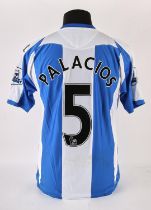 Wigan Athletic Football Club worn home shirt by Wilson Palacios - Honduran professional football