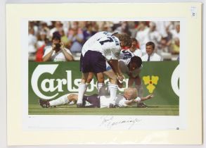 Paul Gascoigne - England signed print - The Dentist Chair celebration Signed by Paul Gascoigne in