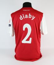 Arsenal Football club, Diaby (No.2) Champions league 2011 - 2012 S/S shirt – Provenance Arsenal