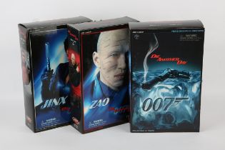 James Bond Die Another Day - Three Sideshow 007 12 inch figures including Die Another Day Pierce