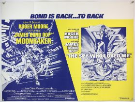 James Bond Moonraker / The Spy Who Loved Me (1979) British Quad Double Bill film poster,