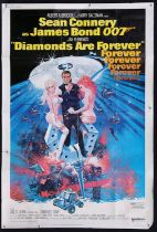 James Bond Diamonds Are Forever (1971) US 40 x 60 film poster, starring Sean Connery, rolled,