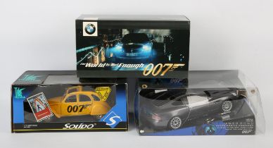 James Bond - Three model cars, BMW Z8 The World Is Not Enough 1:18, Solido 2CV and Marks & Spencer
