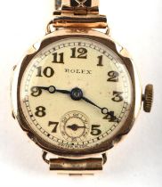 Rolex a Ladies Gold wristwatch, the signed dial, with Arabic numeral hour markers within a minute