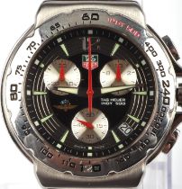 Tag Heuer A stainless steel Formula 1 Indy 500 chronograph wristwatch the fixed tachymetre scale