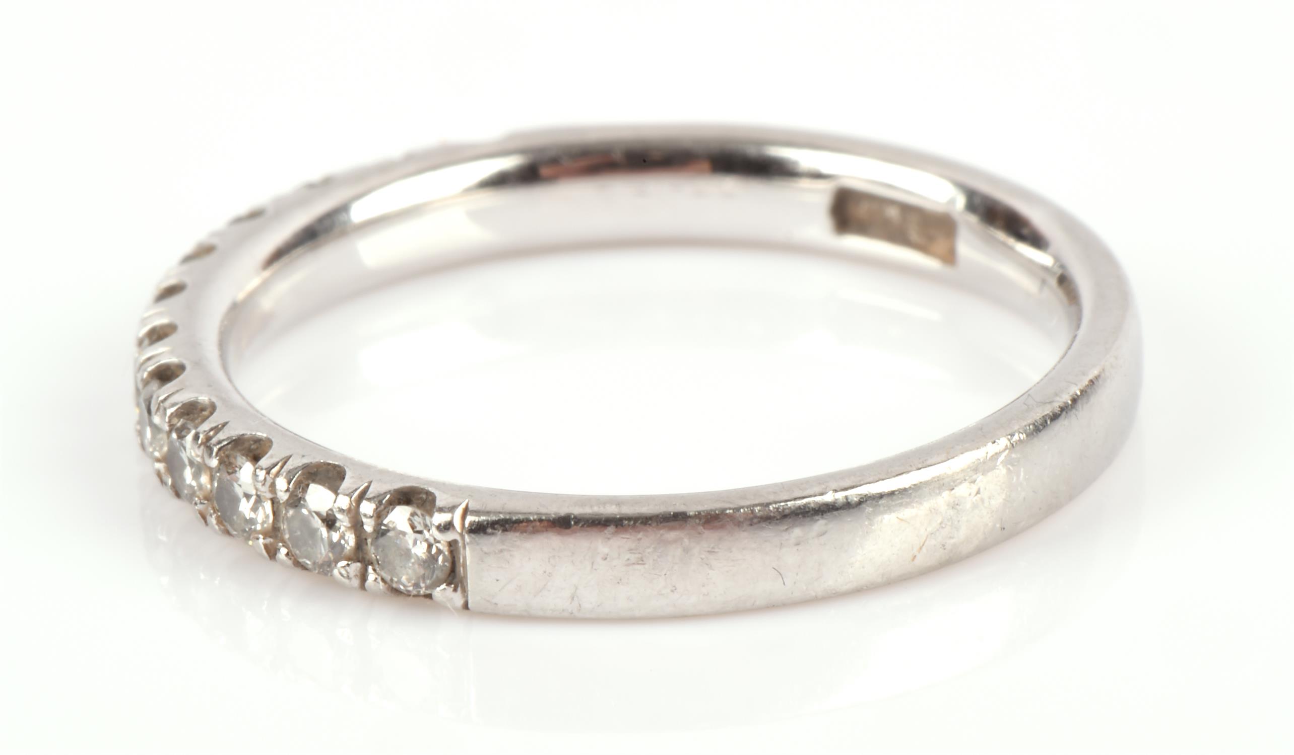 Diamond half eternity ring, set with round brilliant cut diamonds, estimated total diamond weight 0. - Image 2 of 5