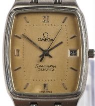 Omega A Gentleman's stainless steel Seamaster quartz wristwatch in rectangular case,