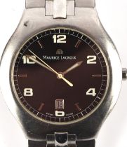 A Maurice Lacroix wristwatch, 38mm stainless steel case, with a black dial and date aperture at 6