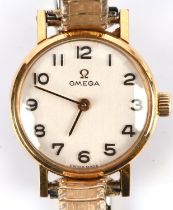 Omega a ladies 511.213 Gold plated wristwatch the signed dial with Arabic numeral hour markers,