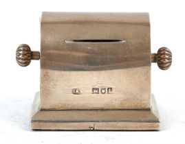 Edward VII silver single coil stamp dispenser by Charles & George Asprey, London, 1901