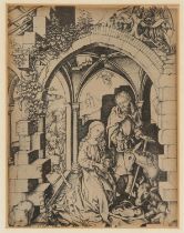 After Martin Schongauer (Italian 15th century), The Nativity, engraving on laid paper,