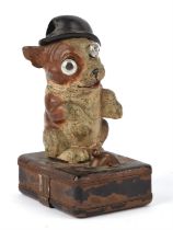 Vintage battery operated novelty Dog lamp with light up eyes, H13cm