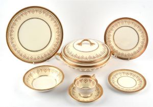 An Aynsley 'Gold Dowery' bone china and dinner and part tea service, comprising: eight dinner