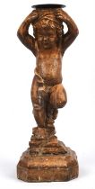 Ceramic figure of a standing putti fitted as a candlestick, H 48cm. Sold on behalf of RSPA