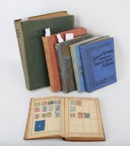 Six stamp albums of world stamps including Lincoln album and Ideal album with Great Britain 1840 1d