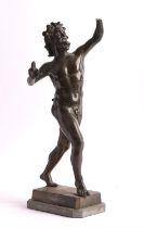 19th century Grand Tour bronze of the Dancing Faun, after the antique, H 36/ The Dancing Faun was