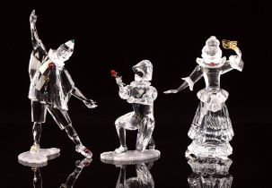 Swarovski, Masquerade Pierrot, designed by Adi Stocker, together with figures for Harlequin and