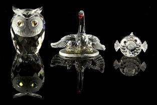 Swarovski, Collection of 25 glass animals, to comprise a rhino, a hippopotamus, a pelican, a duck,