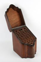 A Regency mahogany knife box with shaped front, hinged lid and fitted interior. Height 36cm