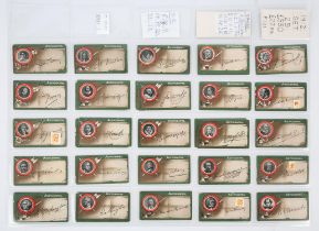 Taddy & Co. Cigarette cards, 'Autographs' 1912 complete, together with various spares,