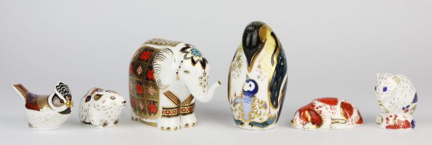 Royal Crown Derby, four Collectors Guild boxes, with models of a Bank Vole, Crested Tit,