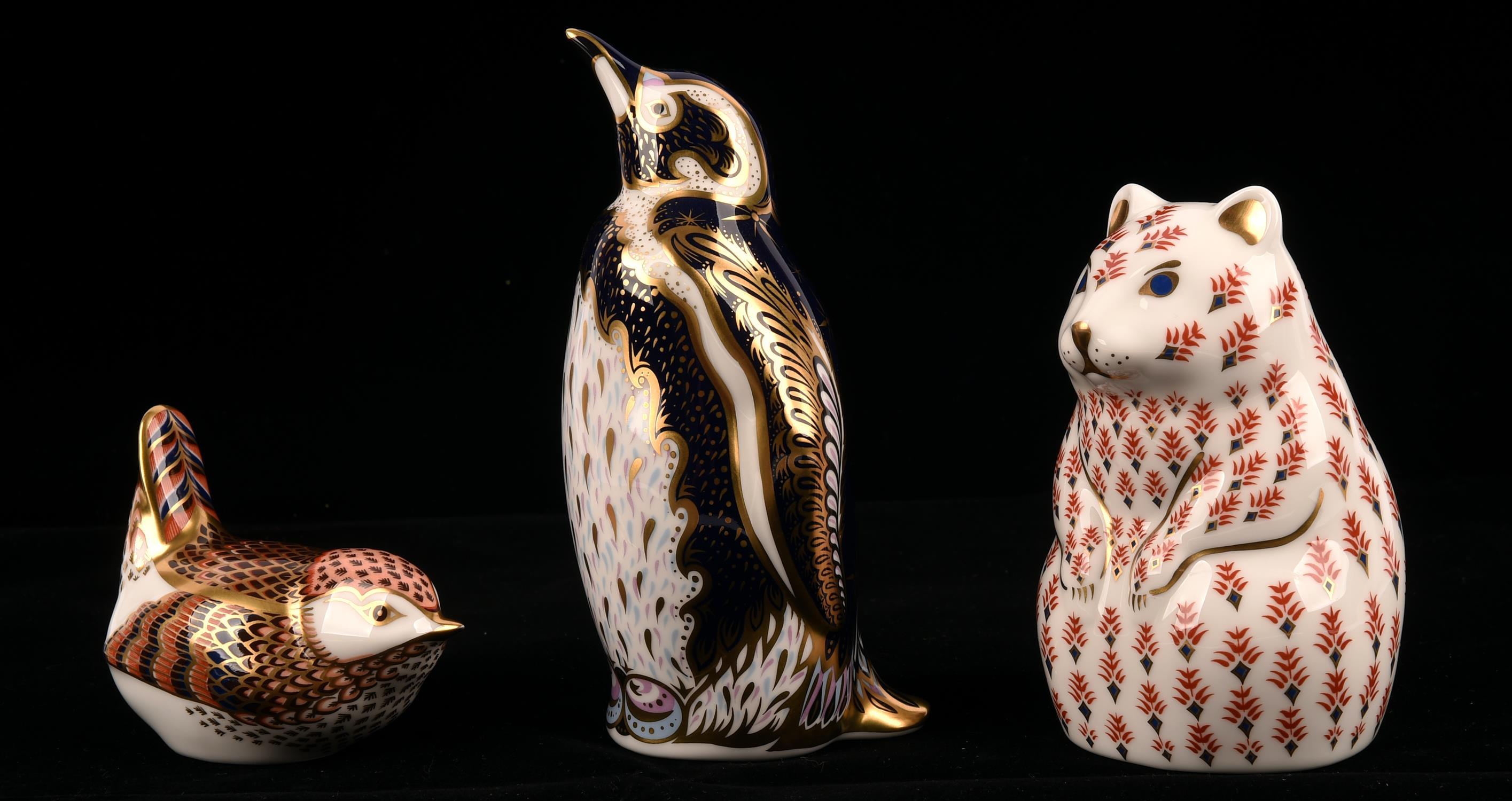 Royal Crown derby, Galapagos Penguin with gold stopper from the Sinclair's Endangered Species