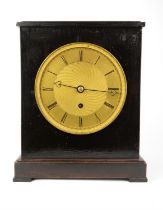 Mahogany clock by Payne, 19th Century, the case of plain design, the gilt dial with beaded and