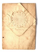 Interesting antiquarian document the address fold with papered Royal seal, addressed "To Our Right