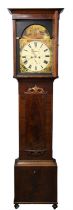 A Victorian mahogany longcase clock by Jason Rankin, Kilmarnock, the hood with pierced foliate