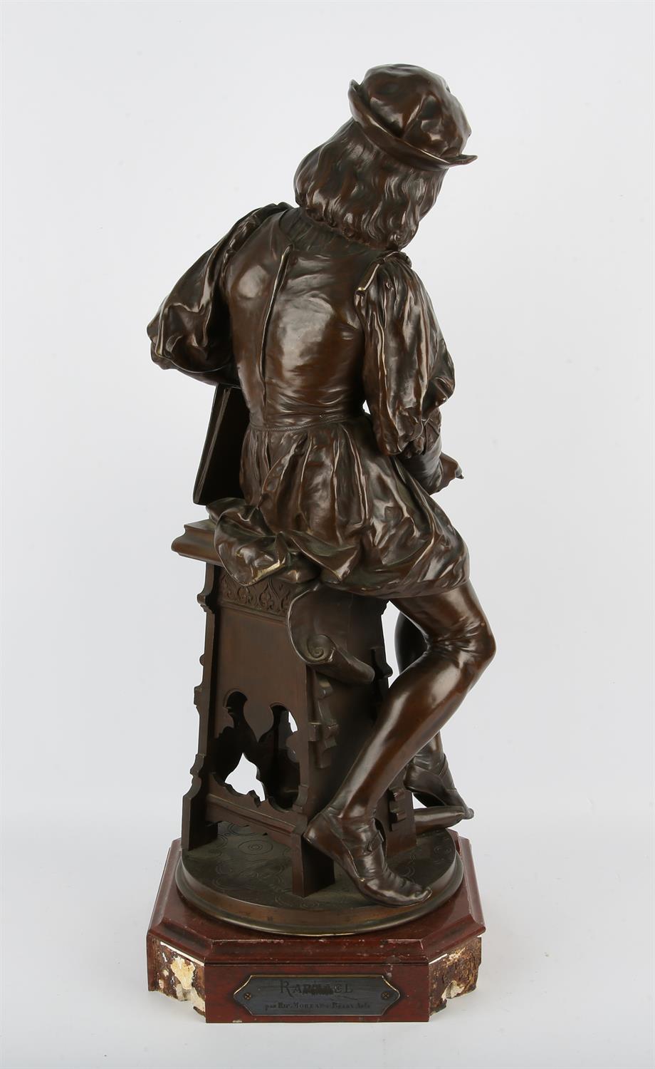 Francois Hippolyte Moreau (French, 1832-1926), a bronze figure of Raphael, signed Hip Moreau, - Image 3 of 3