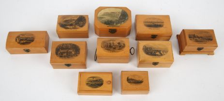 Two Mauchline ware souvenir ware boxes, 19th Century, Shanklin from the Gate and the Beach,